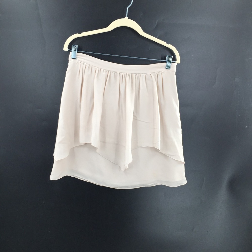 Banana Republic Cream fairy core Layered ruffle Skirt balletcore 100% silk 6